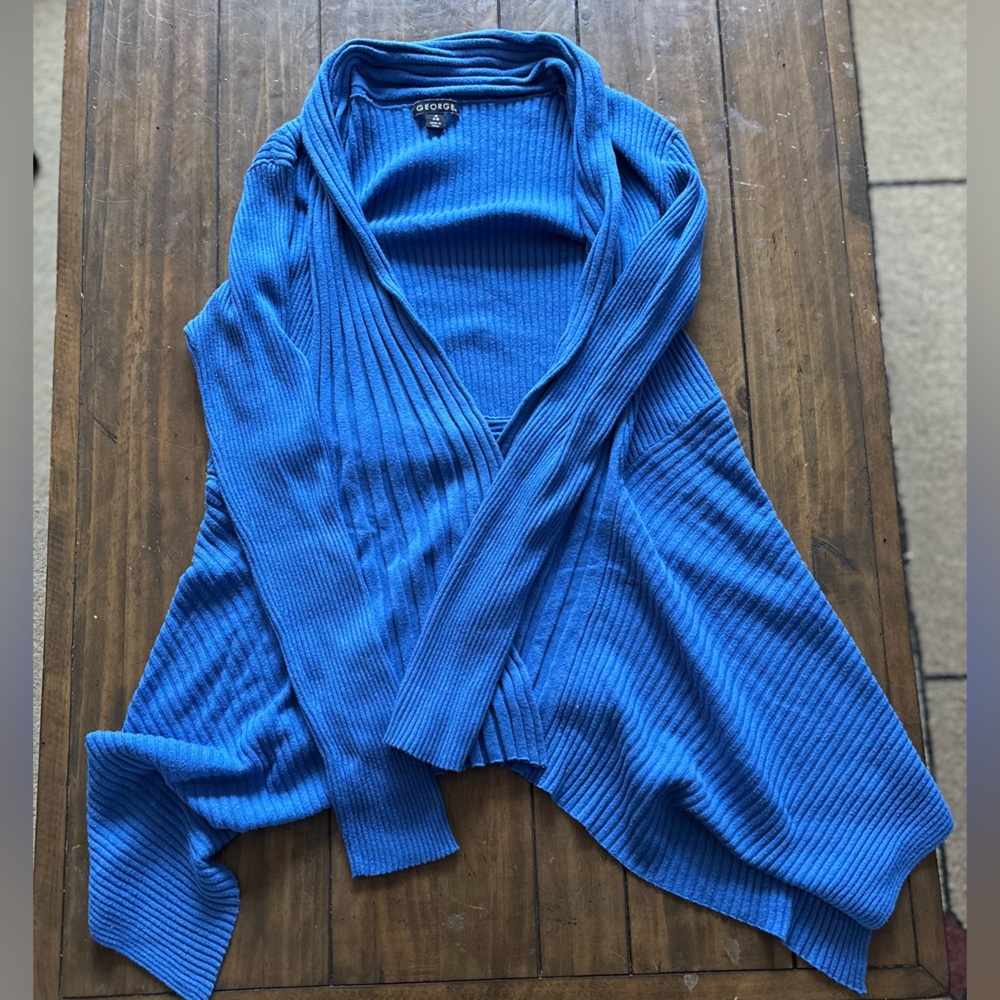 George Blue Ribbed Sweater